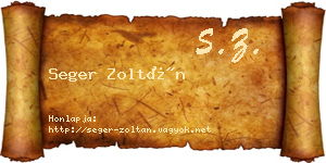 Seger Zoltán névjegykártya