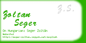zoltan seger business card